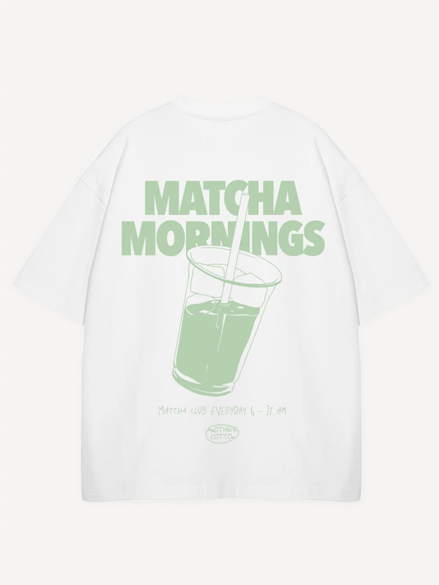 Matcha Mornings Tea Cup Print T-Shirt Men Women Minimal Beverage Aesthetic Casual Cotton Short Sleeve Tee Tops