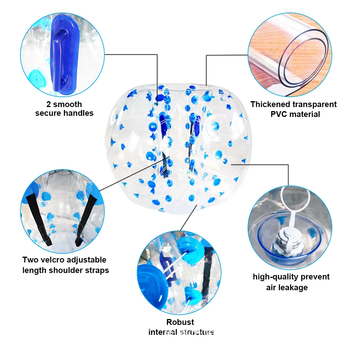 150cm Inflatable Outdoor Bumper Ball PVC Thickened Inflatable Toys Touch Ball Outdoor Fun Props