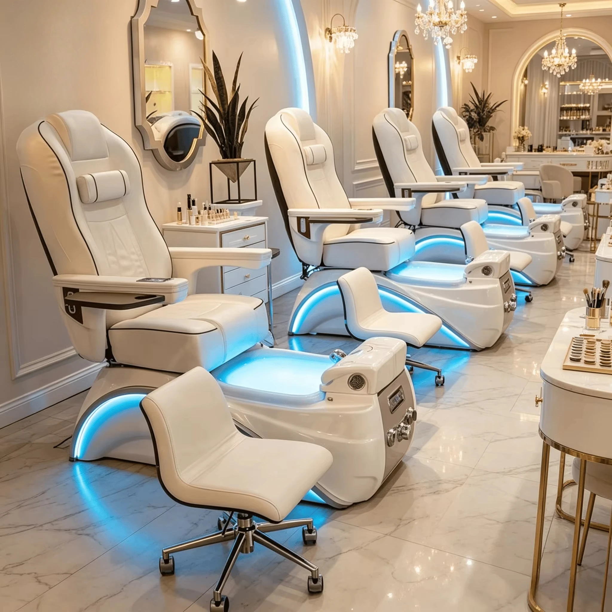 Custom Jet Pedicure Chair whirlpool Foot Spa Pedicure Chair Luxury Nail Spa Chair for Pedicure