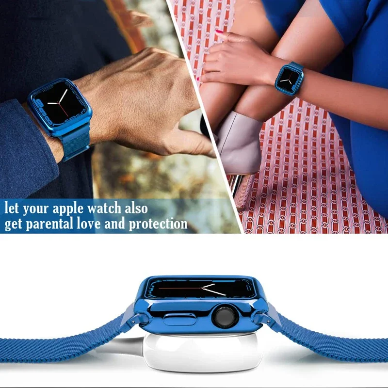 Soft TPU Cover for Apple Watch Case 45mm 44mm 42 41 40 38mm Anti-Scratch Protector Bumper Iwatch Series 9 8 7 6 SE 5 4 3 2 Shell