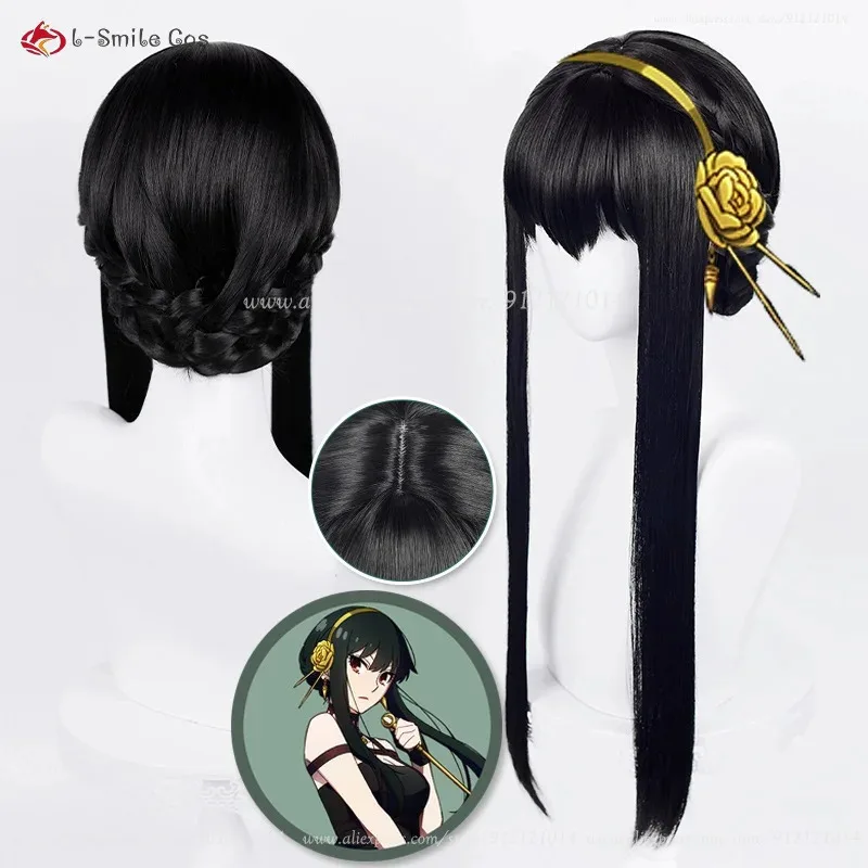 111 www أنيمي جاسوس شعر مستعار يور مزور تأثيري 80 سنتيمتر أسود مستقيم الباروكات مقاومة للحرارة الاصطناعية الشعر هالوين + ث