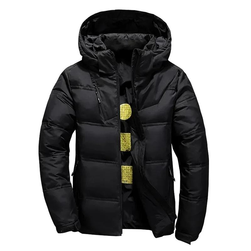 2024White Duck Down Jacket Men Winter Men's Coat Windproof Removable Cap Parkas Solid Color Outdoor Casual Hooded Overcoat Coats