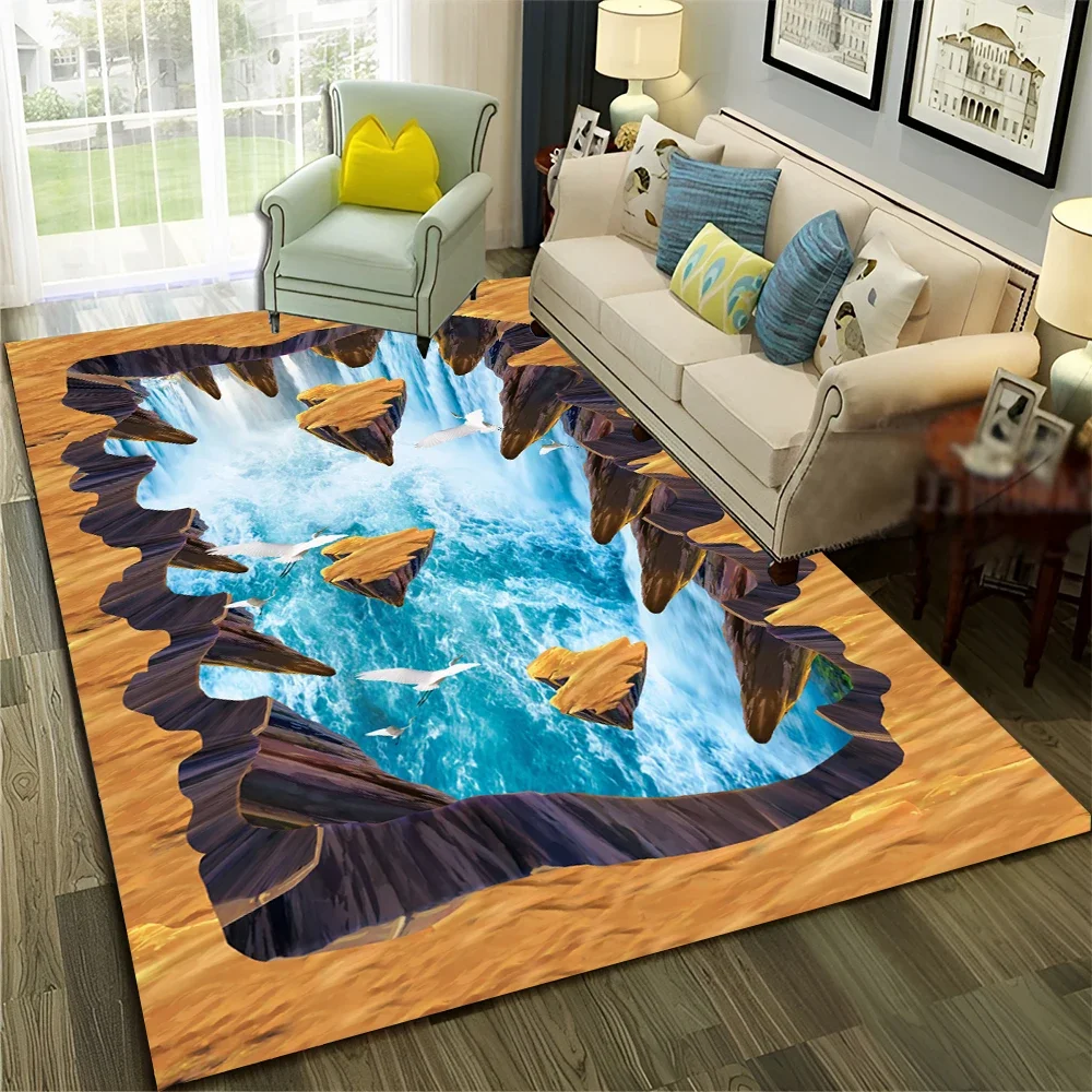 3D Illusion Vision Hallucination HD Carpet Rug for Home Living Room ...
