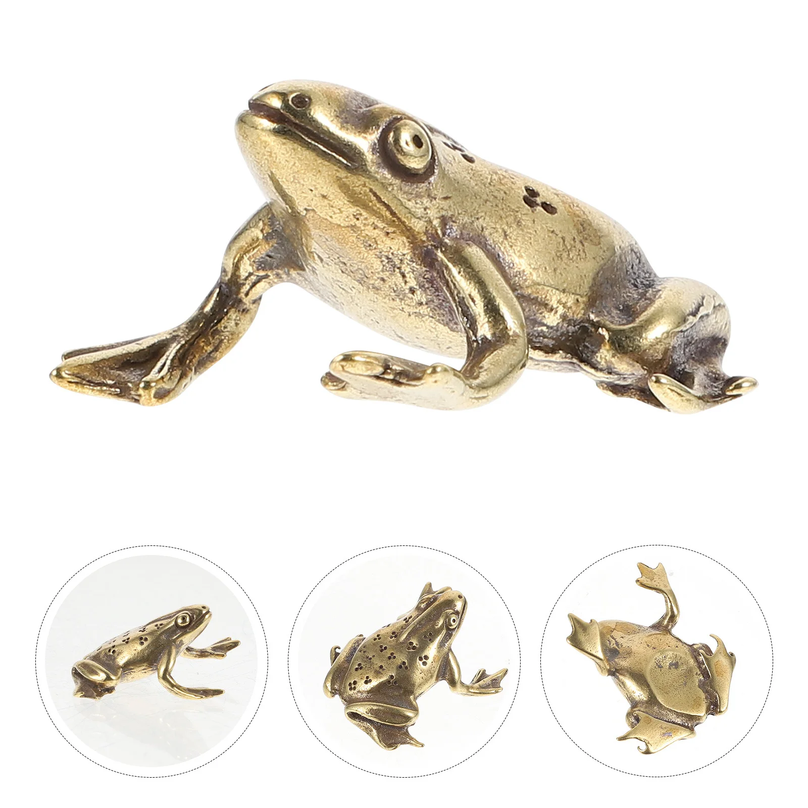 

Copper Frog-Shape Miniature Statue Home Tabletop Ornament Frogs Decoration Frogs Figurine Mini Statue Copper Frog-Shape Figurine