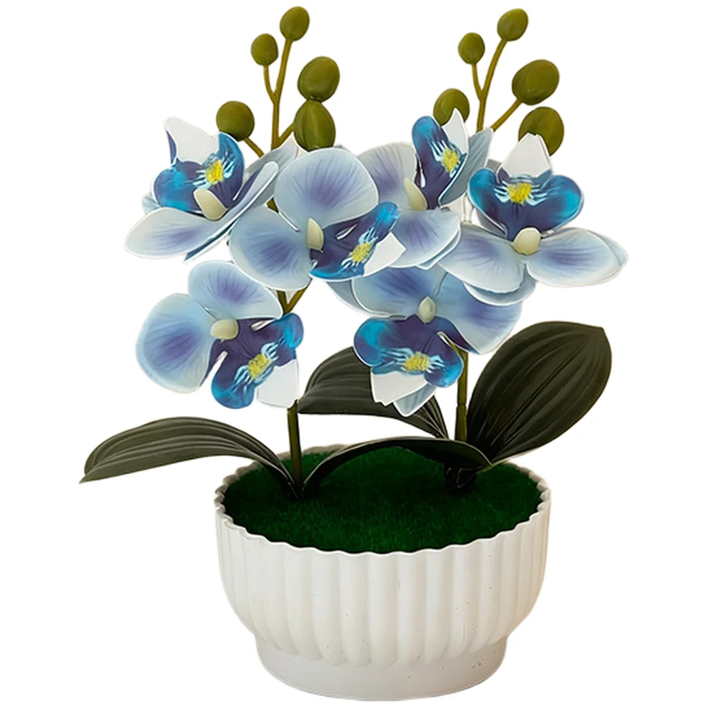 Artificial Orchid Phalaenopsis Orchid Tabletop Decor Realistic Petals Lifelike Leaves Soft Material No Watering Required