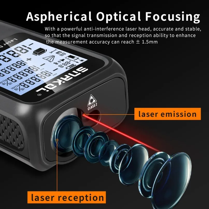 1pc new  Distance Meter 50M 70M 100M 120M Profesional Digital Rangefinder Roulette Ruler  Tape Measure