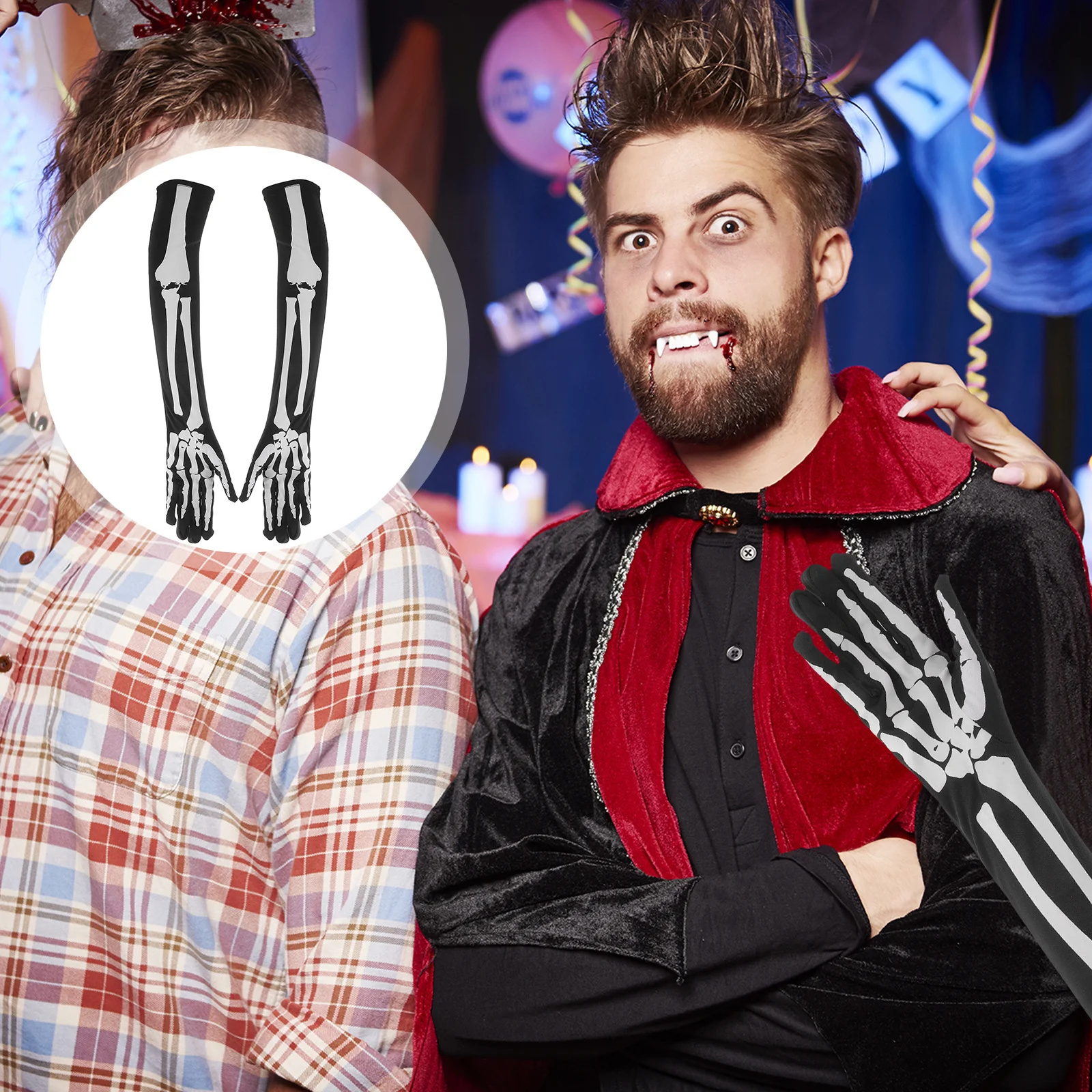 

Halloween Gloves 1 Pair Long Arm Full Finger Design for Costume Cosplay Party Winter Warmth Spooky Style