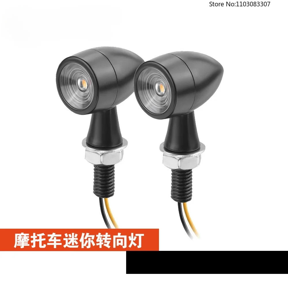8mm Mini Motorcycle LED Turn Signal Light Bullet Flasher clignotant moto led 12V For Cafe Racer Bobber Kawasaki Suzuki Yamaha