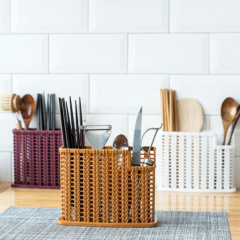 Plastic Drain Chopstick Holder Multifunctional Kitchen Tableware Storage Rack Chopstick Holder Chopstick Basket Spoon Rack