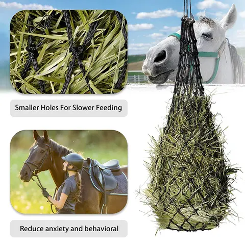New Haylage Net Durable Horse Care Products Small Holed Hay Net Haynet Equipment Slow Feed Hay Feeder Net Bags For Horse