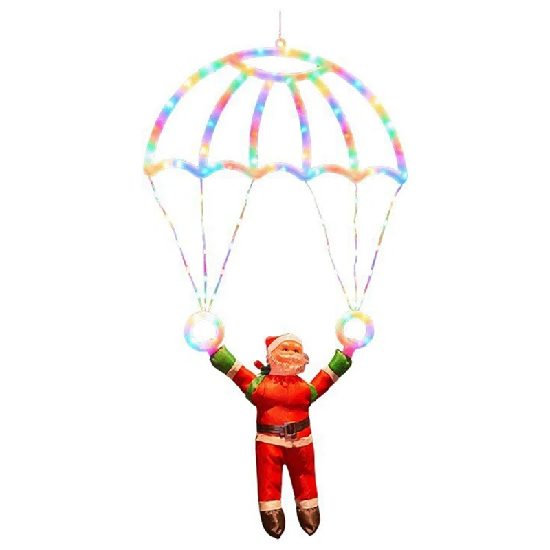 

ABKP-Santa парашютный светодиодный декор с батарейным питанием, пульт дистанционного управления для внутреннего и наружного применения, отлично подходит для рождественских праздников