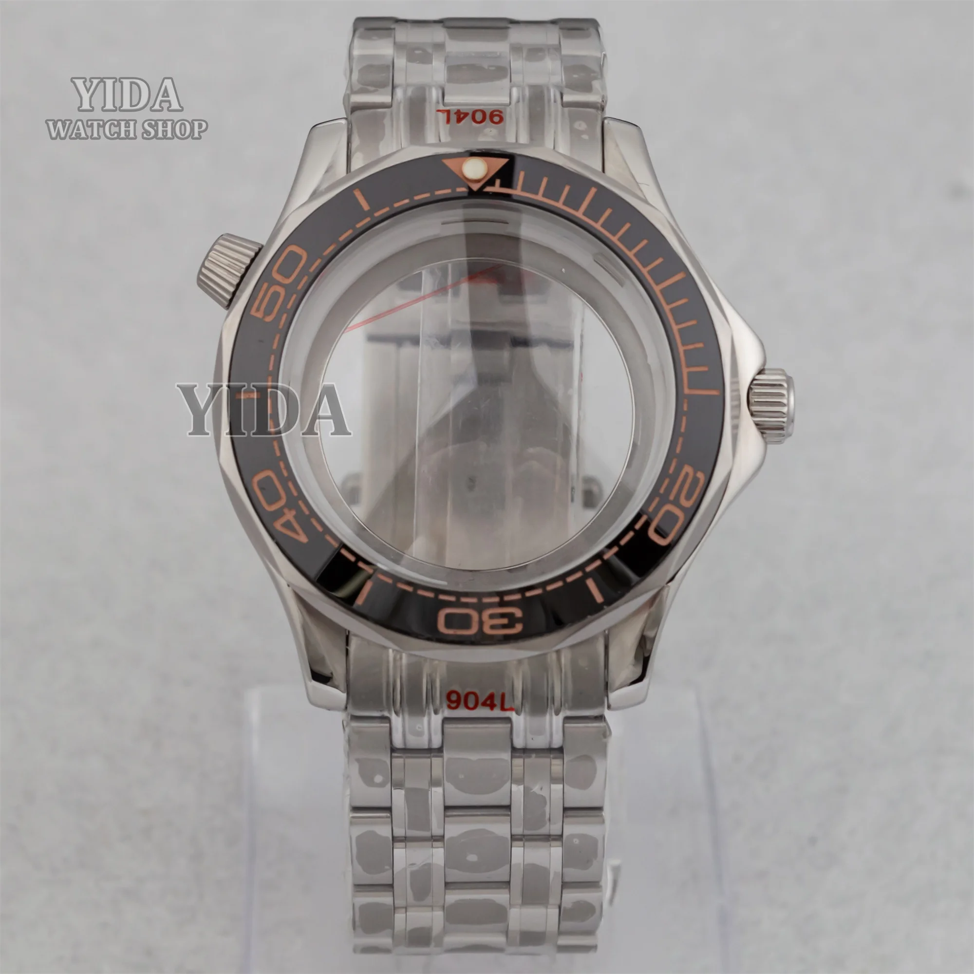 

41mm Watch Case 316L Stainless Steel Watch Band Sapphire Crystal For Seamaster 300 NH35 NH36 Movement Fit 31mm Dial Accessories