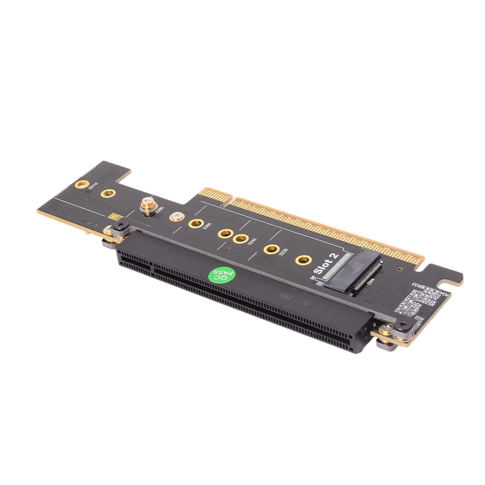 ADT-Link 256Gbps+128Gbps+128Gbps PCIe 5.0 x16 ke x8x4x4 Kartu Pembagi Setengah Tinggi ke Tinggi Penuh Ekspansi SSD NVMe Mendukung Gen5