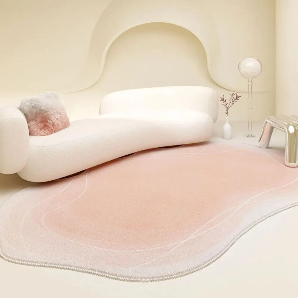 VIKAMA Simple Lines Gradient Color Imitation Cashmere Soft Non-Slip Easy To Take Care Of Living Room Bedroom Carpet Home Decor
