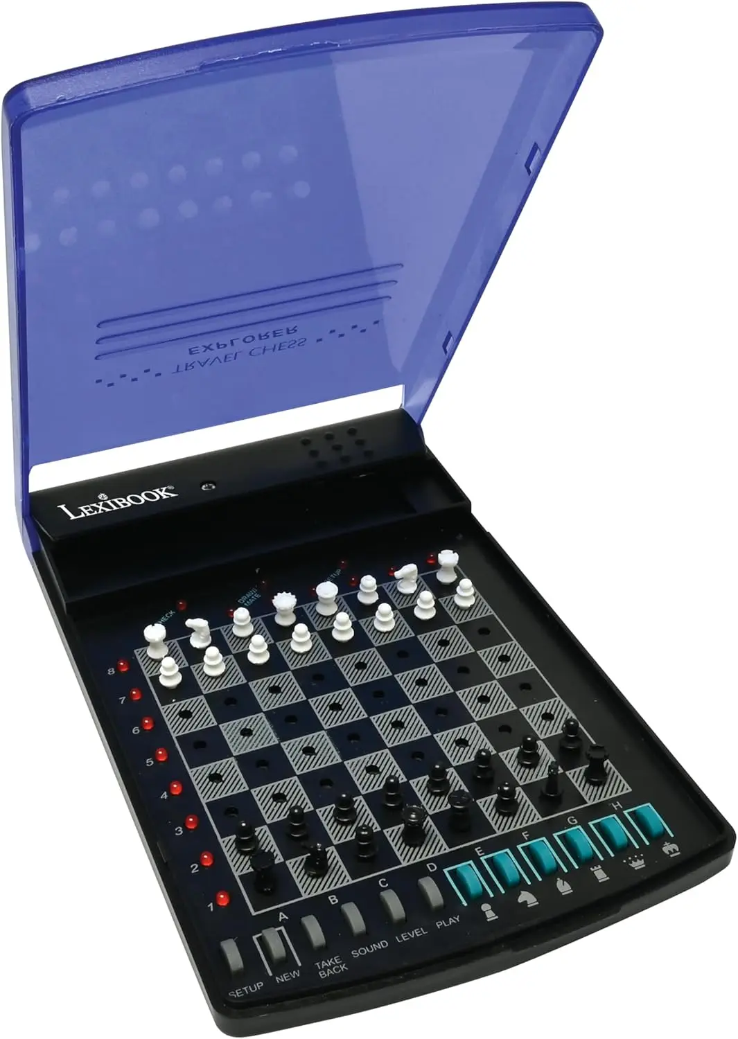 Set di scacchi da viaggio elettronico Lexibook, 32 pezzi, 64 livelli, 1-2 giocatori, gioco di strategia