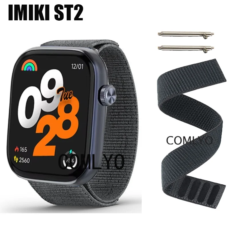 For IMIKI ST2 Smart Watch Strap Band Hook&Look Nylon Belt Sports Women Men