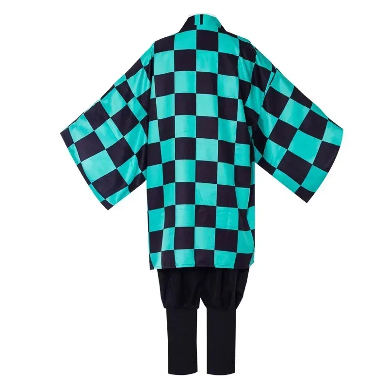 

zizi 2025 Anime Tanjirou Kamado Demon Slayers Kimetsu no Yaiba Cosplay Costume Wig Mask Kimono Cloak halloween Uniform A