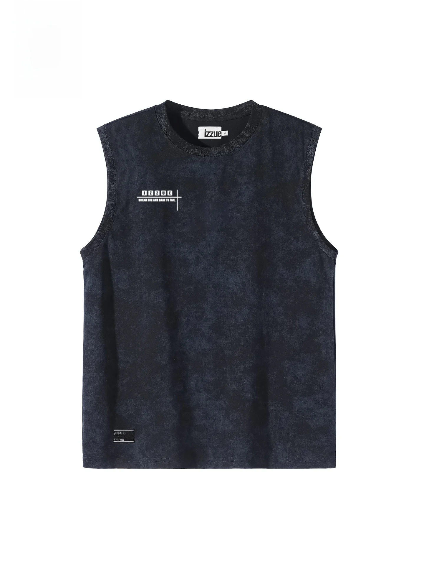 

Izzue Trendy Brand New round Ne Svel Vest Men's Summer American Wax Dyeing T-irt Breathable oulder Pad 3P Cotton ...