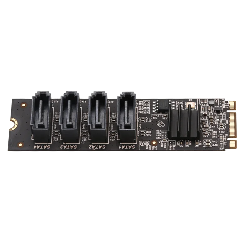 بطاقة توسيع M.2 إلى 4 SATA3.0 (مفتاح M + B) لدعم ASMedia NVME وPCIe