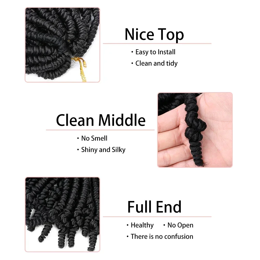 6 Inch Bomb Spring Twist Hair Short Passion Twist Braids Synthetic Bob Spring Twist Crochet Braids For Women girls