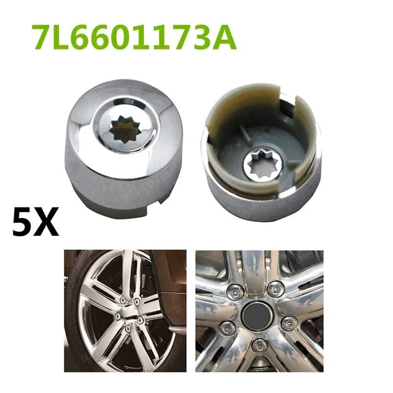 クロームホイールラグボルトとナットキャップ,トゥアレグ2004-2017,7l6601173a,7l6 601 173a 2zz,5個用カバー