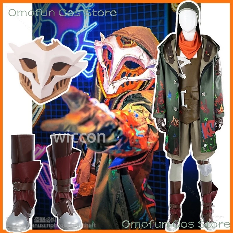 Arcane Anime League Of Legends Spiel LOL Cosplay Ekko Kostüm Männer Anzug Mantel Schuhe Maske Outfits Halloween Weihnachten Cos Angepasst