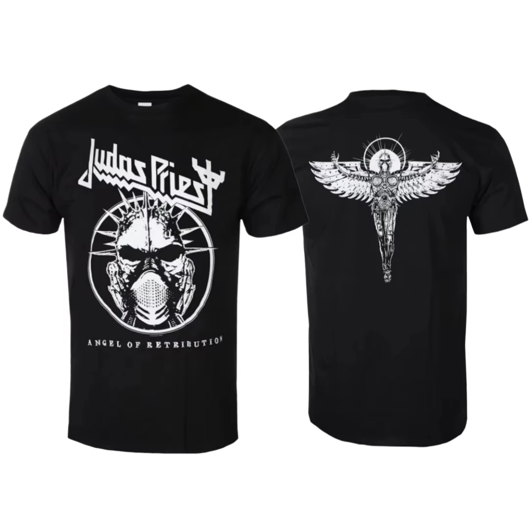 2026 New Cool Judas Priest - Angel of Retribution Pattern Printed T-shirt Classic Heavy Metal Band T-shirt for Dai