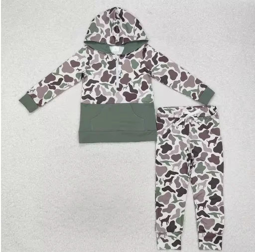 

Camouflage uniform Long Sleeves Trucks Shirt Pullover Baby Boy Kids Outfit Pockets Cotton Pants Children Set Christmas Clothes