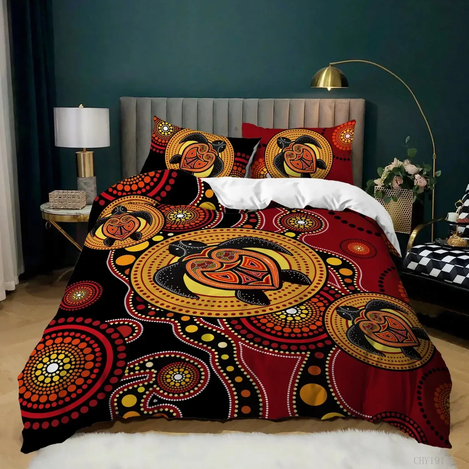Graffiti Duvet Cover King Queen Stylish Scary Colorful Face Quilt Cover Rock Street Art Style Polyester Bedding Set for Boy Teen