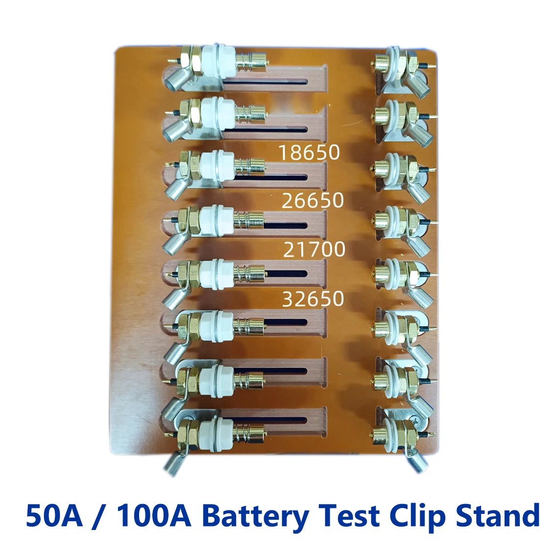 

100 A Charge Test Rack Cylindrical Battery Internal Resistance Test 50A Four-wire 21700 / 26650 Battery Stand 18650 Test Tool