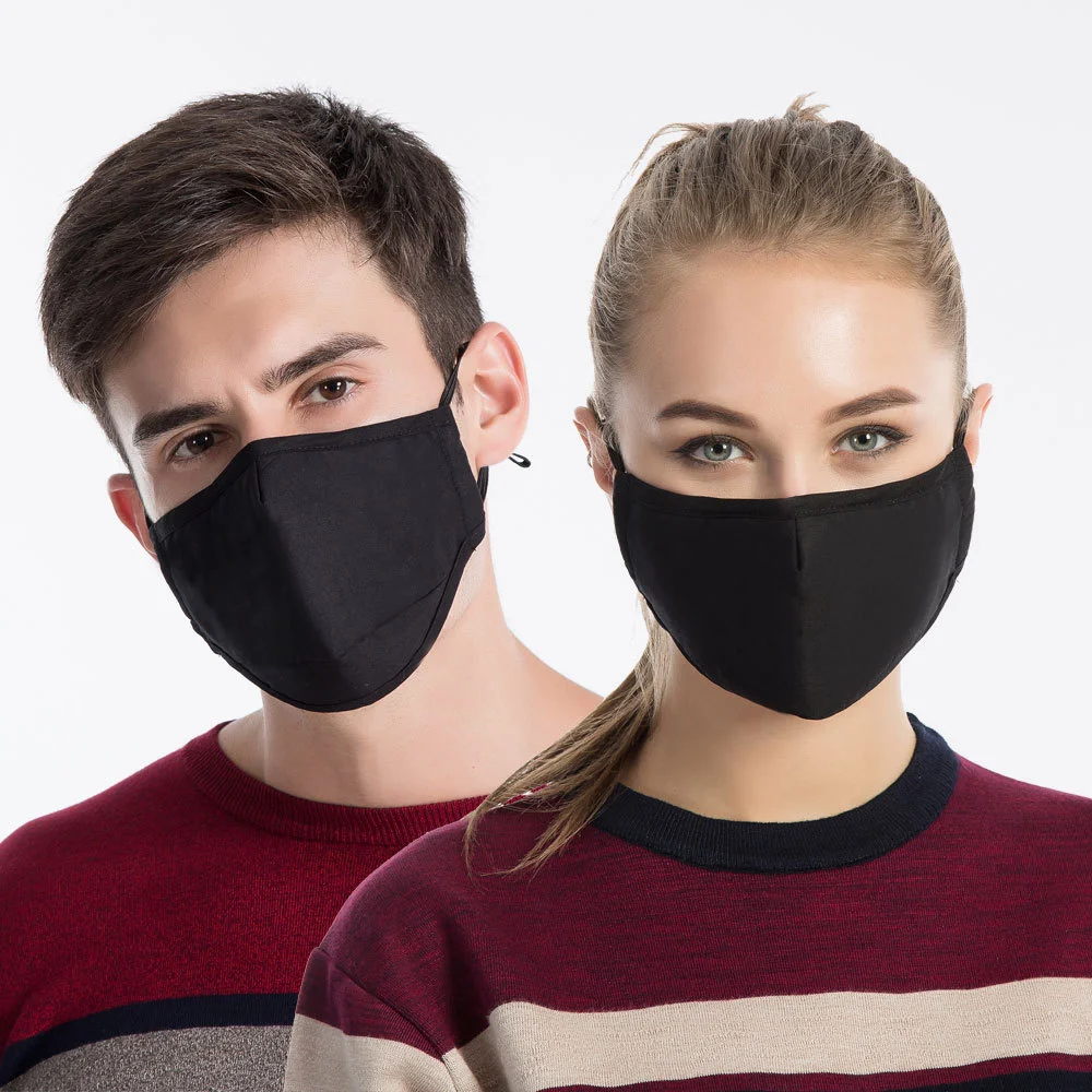 1pc Adults Fashion Korean-style Protection PM2.5 Activated Carbon Gauze Mask Anti-fog Haze Dustproof Cotton Breathable Mask