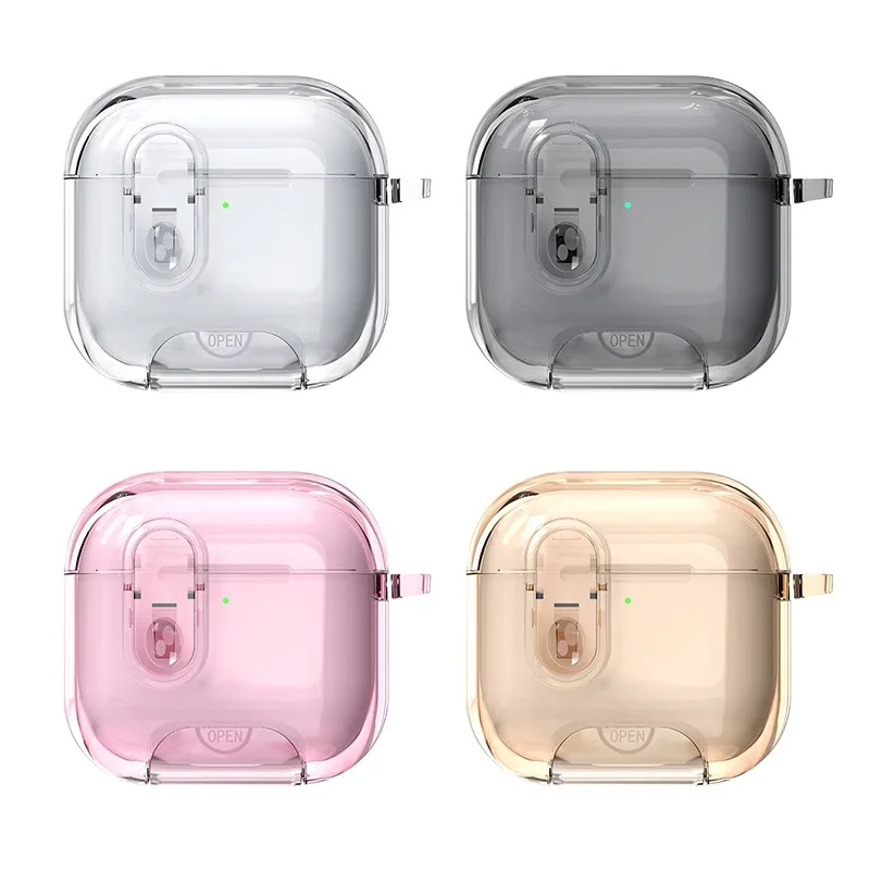 

Clear Soft TPU Earphone Case Cover For Airpods Pro 2 4 Case Shockproof with Keychain Phone Holder Cleaning Accessories Funda