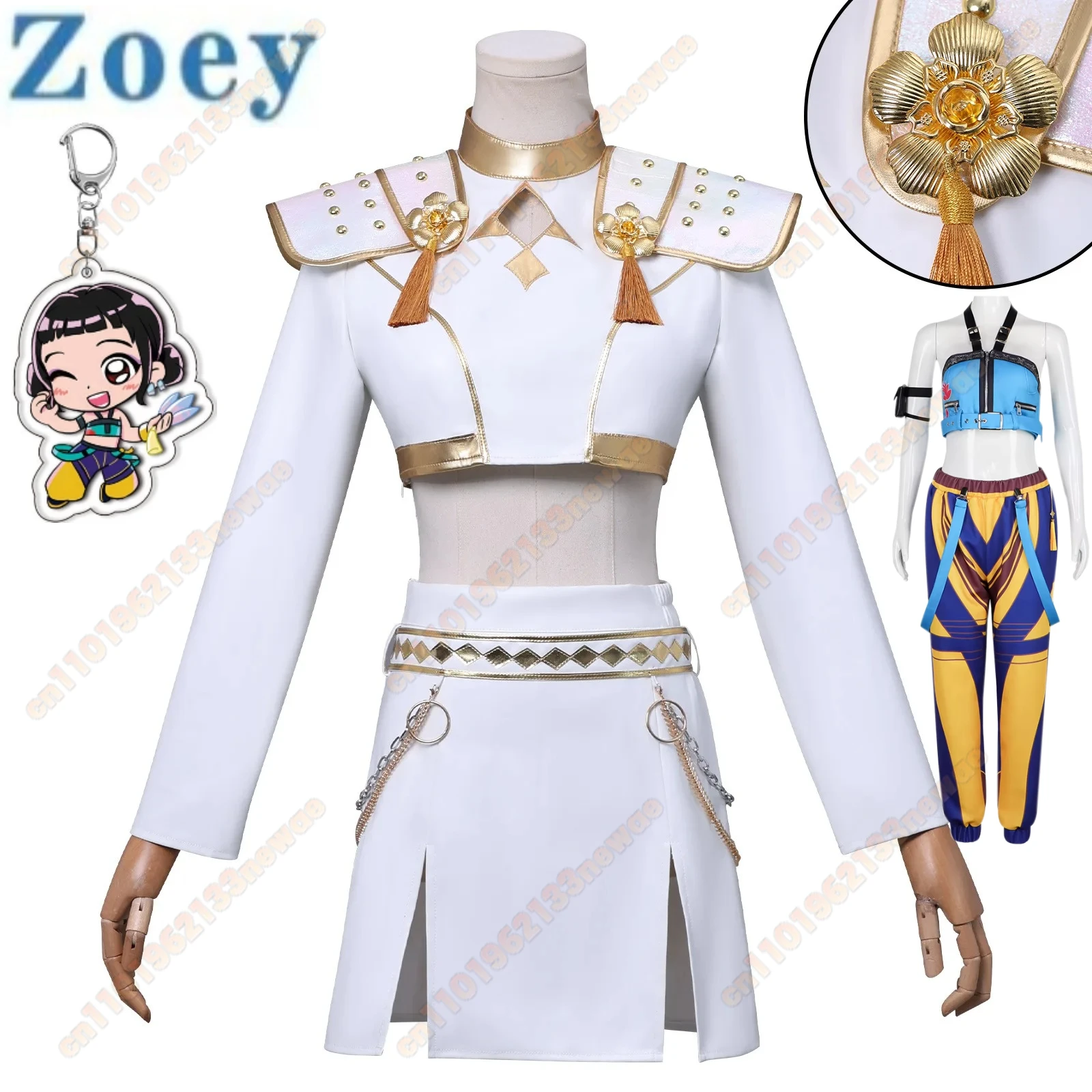 miniso-2025-zoey-kpop-косплей-демон-белый-маскировочный-костюм-высокого-качества-Хэллоуин-карнавальная-праздничная-одежда-для-женщин