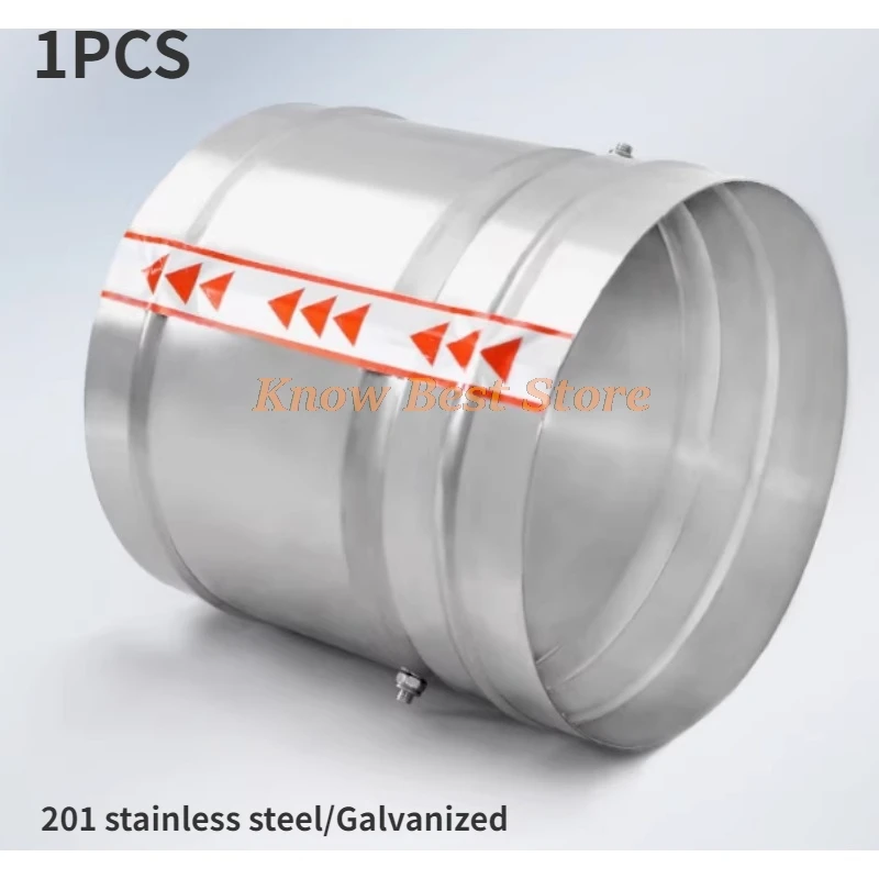 1PC 201Stainless steel/galvanized round air duct check valve 76-350mm airtight valve spring return stop damper for ventilation
