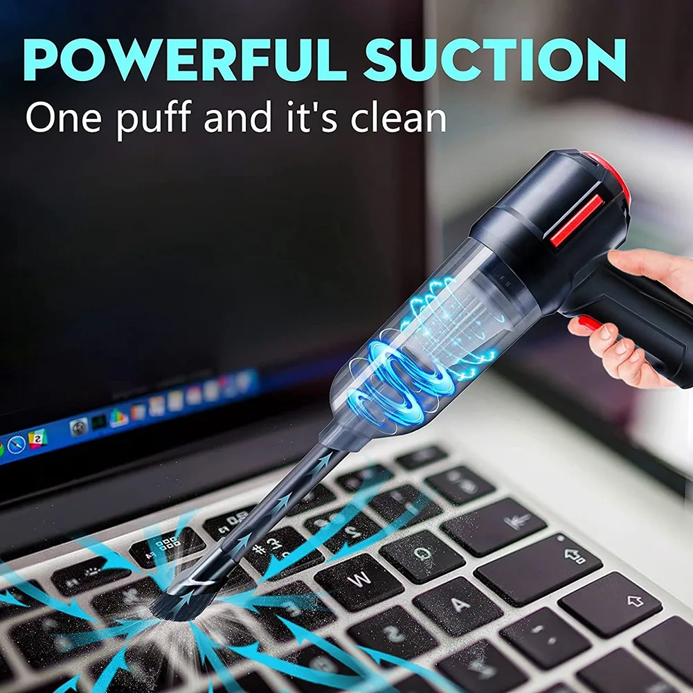 Compressed Air Duster Rechargeable Mini Vacuum Cleaner , 6000 PA, Dust Off for Computer, Keyboard ,Laptop, Car Cleaner