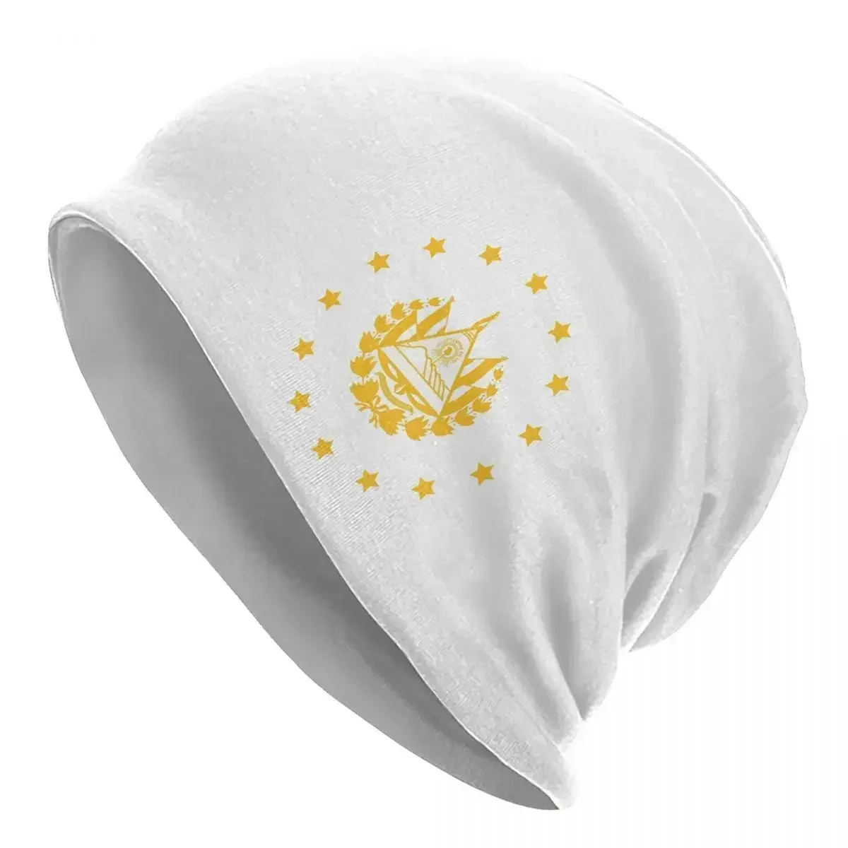 Escudo De El Salvador En Oro, Elegante Dorado Fondo Negro Warm Knitted Cap Bonnet Hat Autumn Winter Beanies Hats for Unisex