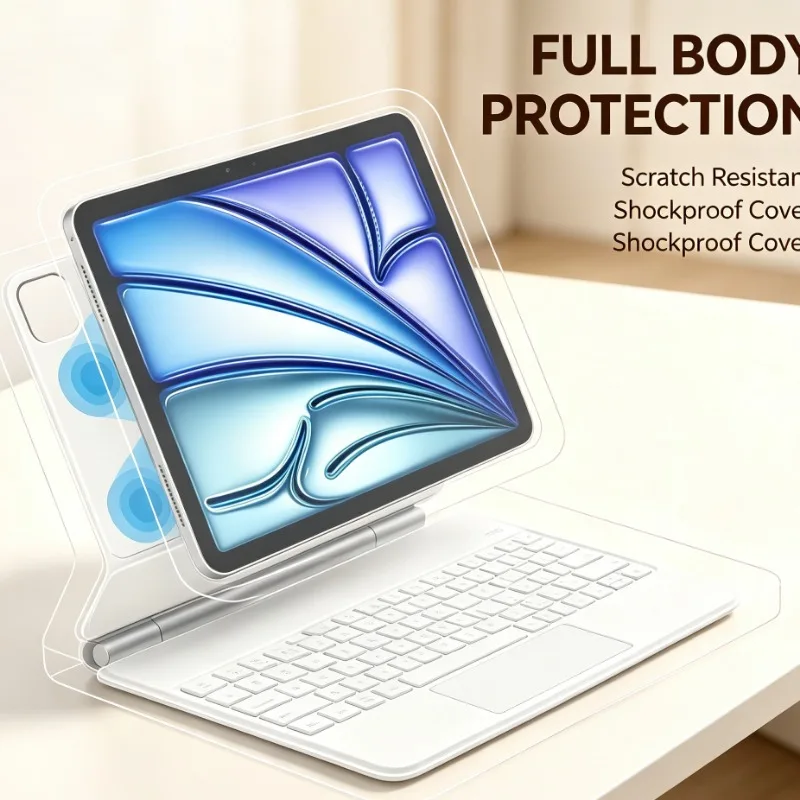 Bluetooth Keyboard Case with Touchpad & Backlit Keys for iPad Air 11 13 M4 2026 iPad Pro 11 12.9 13'' M4 M5 iPad 10 10th Air 4