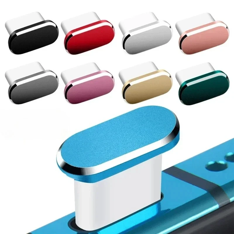 1/5PCS Tapón Metálico Antipolvo Tipo C, Protector Universal para Puerto de Carga, Cubierta Antipolvo para Samsung Xiaomi Huawei Laptop Tablet