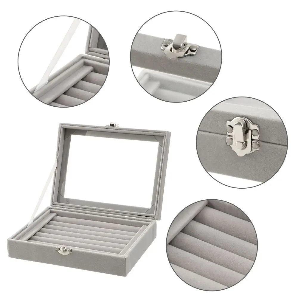 

Durable Ring Tray Soft Velvet Ring Box Storage Box Jewelry Organizer Display Case