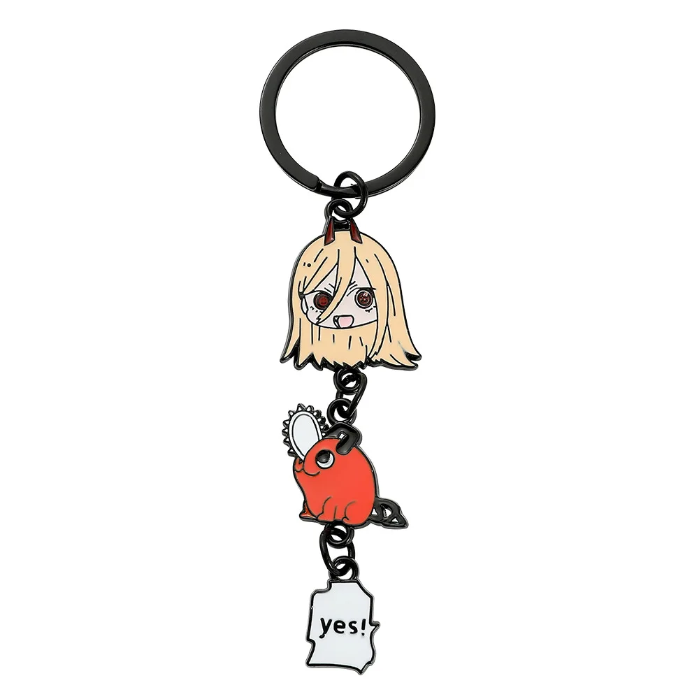 Hot Manga Anime Chainsaw Man Keychain Cosplay Kawaii Figures Pochita Power Angel Metal chain Pendant Charm Key Chain Llaveros