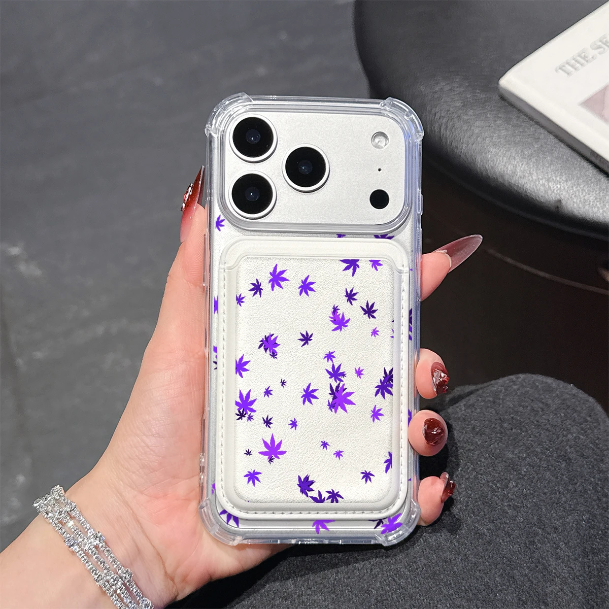 Maple Leaf Phone Case For iPhone 17 16 15 14 13 Pro Max Plus Wallet Pocket Transparent Soft TPU for Magnetic Phone Case