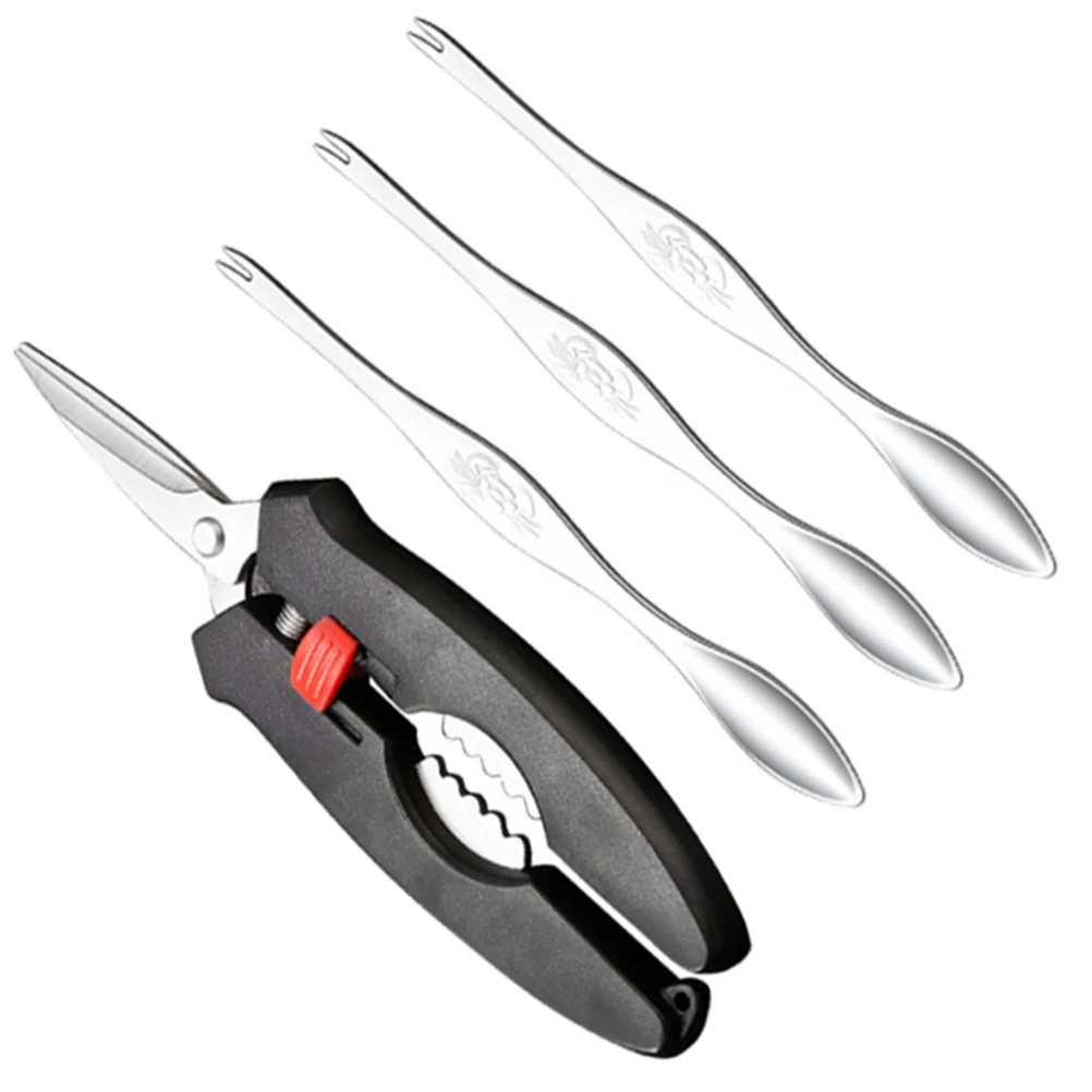 

4pcs Tool Set Stainless Steel Crab Crackers Seafood Lobster Scissors Picks Leg Kitchen Crab Leg Scissor Gadgets