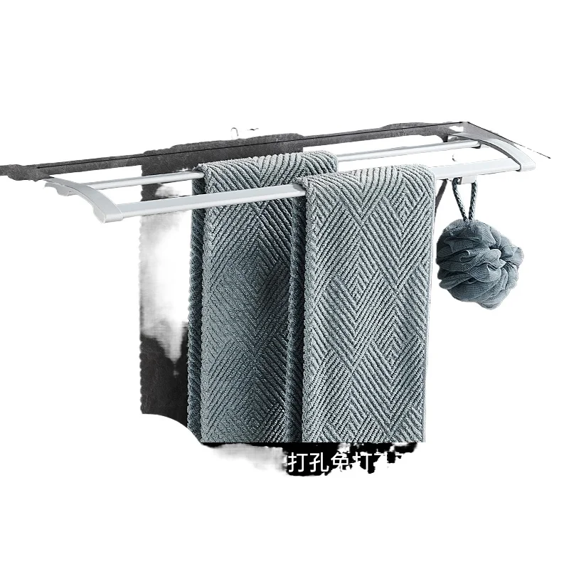 

*Bass towel rack double bar non-punching bathroom towel bar toilet rack wall hanging toilet hanging rod
