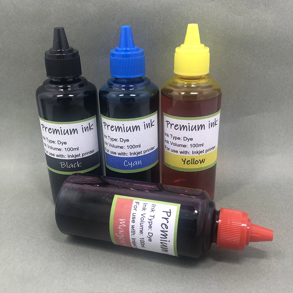 YOTAT 100ML/Bottle Universal Dye Refill Ink for Epson for Canon for HP for Brother Inkjet Printer CISS Cartridge Eco-Tank