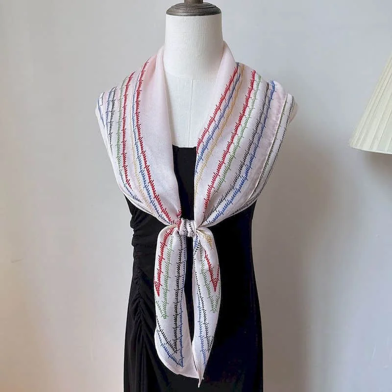 Lenço de seda feminino proteção solar elegante feminino verão bandagem triangular estilo coreano xale roupas de luxo item de venda quente