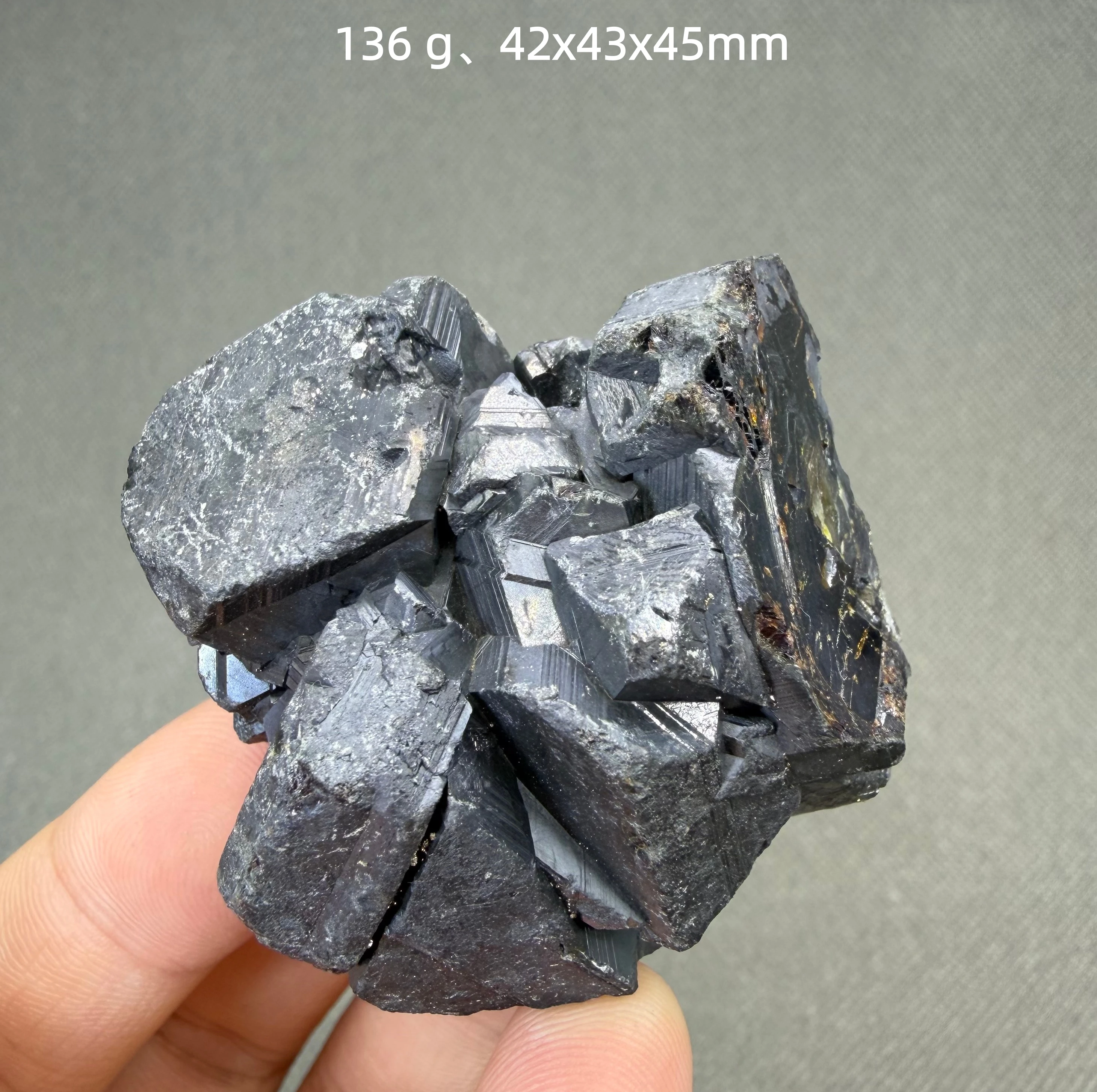 136 g Natural Marmatite with Quartz Black Resinous Sphalerite & Clear Crystal Mineral Specimen