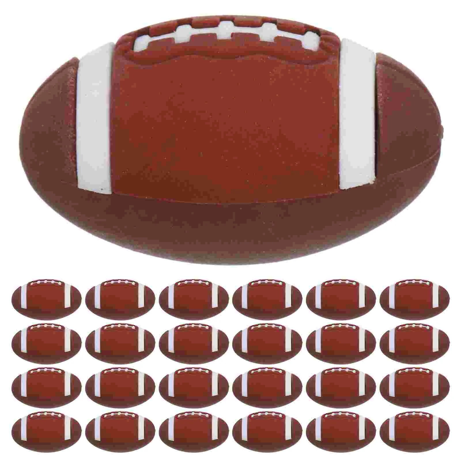 25 Pcs Bulk Olive Eraser Student Kids Football Rugby Mini Erasers Party Favors Accessories