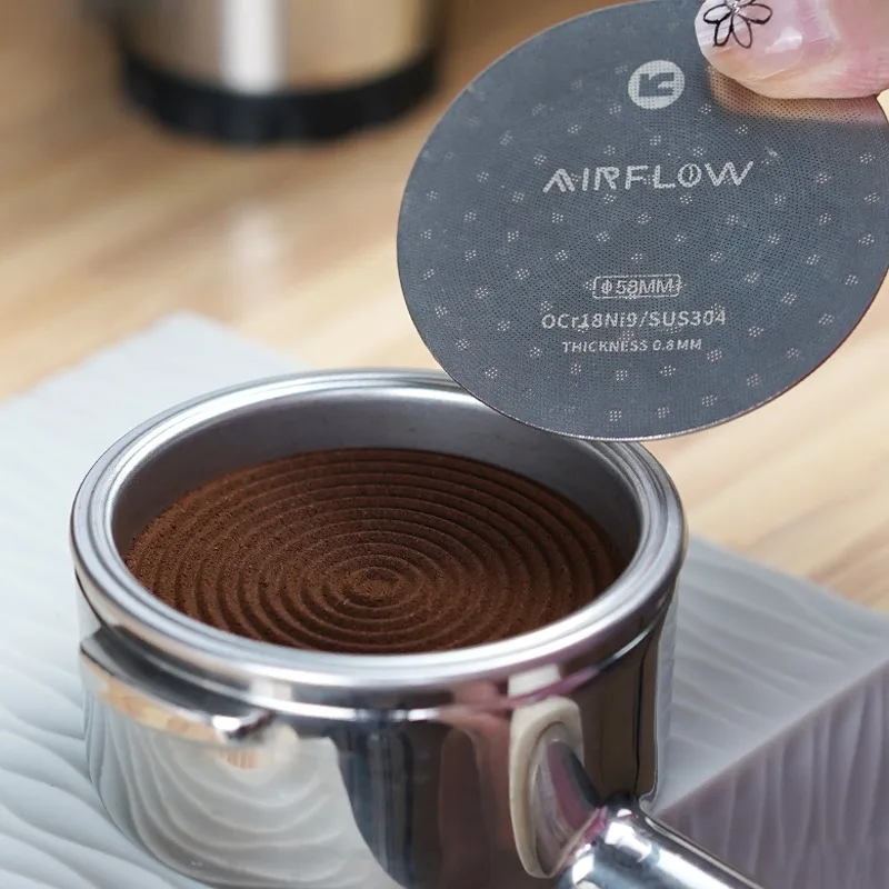 AIRFLOW 51/53/58mm Coffee Filter Espresso Portafilter Secondary Water Separation Network Coffee Sintering Filter Barista Filter