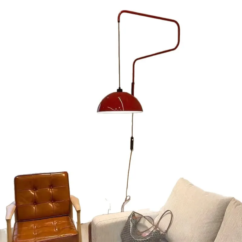 Soggiorno comodino parete senza vento cablaggio rosso bilanciere sala da pranzo parete retrattile pieghevole camera da letto lampadario