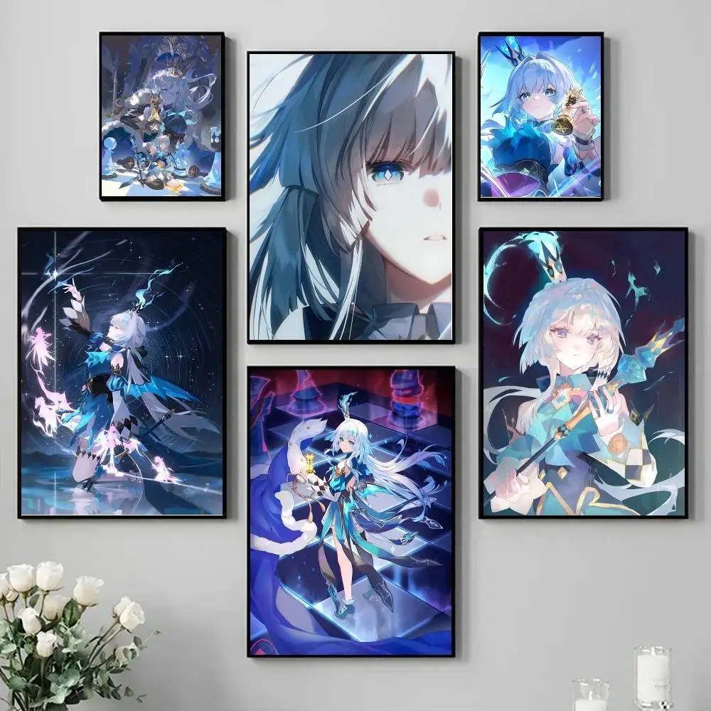 Game Anime Honkai Star Rail Cerydra Poster Self-adhesive Art Waterproof Paper Sticker Coffee House Bar Room Wall Decor